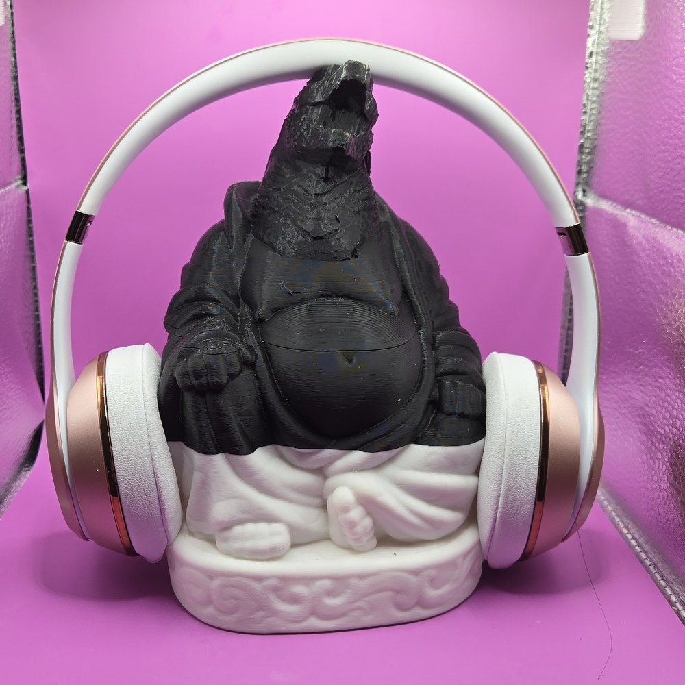 Buddha godzilla headphone stand